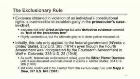 Criminal Law I - The Exclusionary Rule and Entrapment