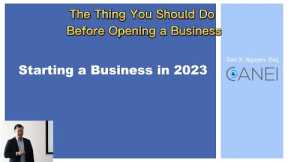 The Thing You Should Do Before Opening a Business (Not Legal-Related)