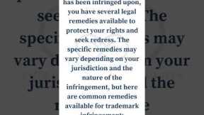 Remedies available for Trademark Infringement #trademarkinfringement #INJUNCTION SUIT