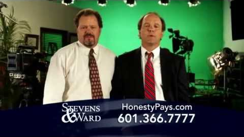 Funny personal injury lawyer ad lampooning silly attorney commercials; Stevens & Ward