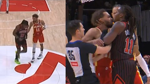 Trae Young slaps Ayo Dosunmu on the butt and things get heated 😳